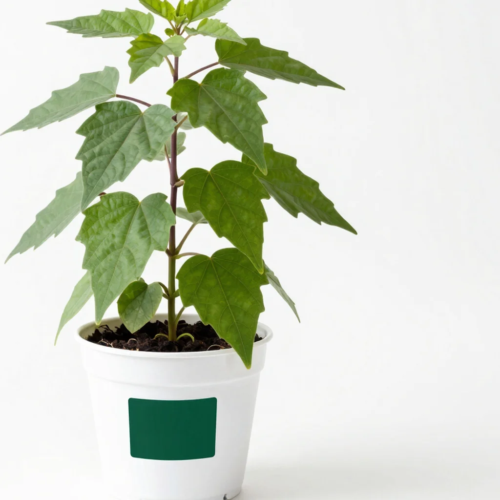 Krishna Tulsi plant in a white nursery pot