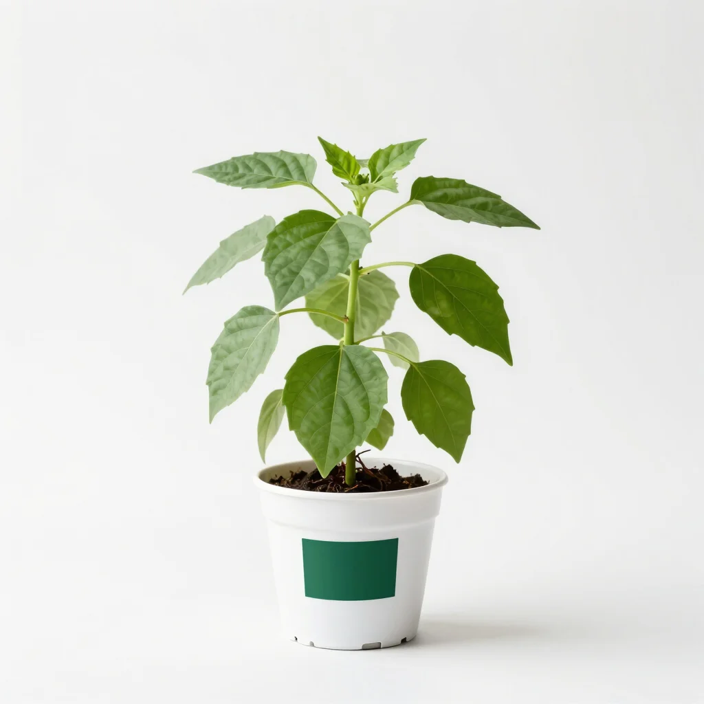 Kapoor Tulsi plant in a white nursery pot